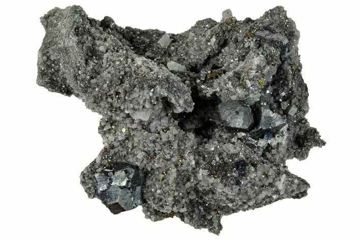 Sparkling Galena with Chalcopyrite on Dolomite - Missouri #260510